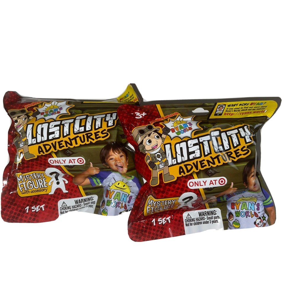 Ryan's World Mystery Figure w/ Accessory Lost City Adventures  DLC Code Lot of 2